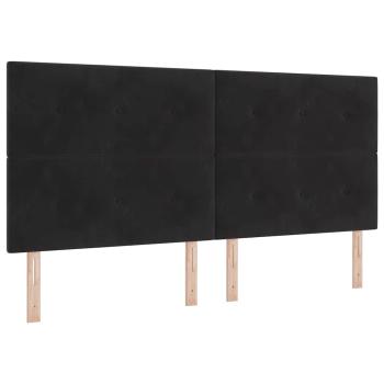 Kopfteil Mit Knopfheftung Schwarz 200 cm Samt