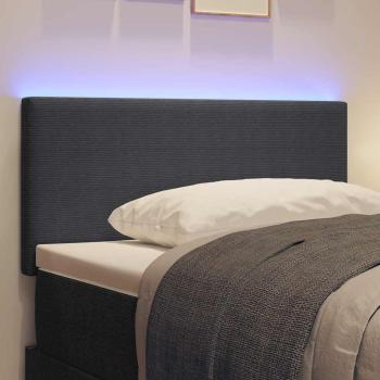 LED Kopfteil mit LED-Lichtleisten Dunkelgrau 80 cm Cordstoff