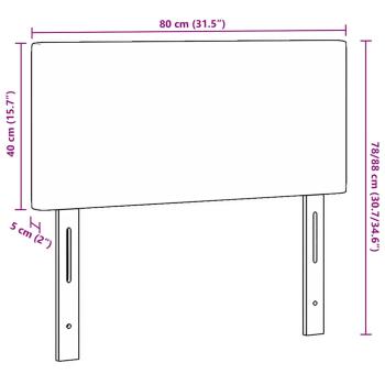 LED Kopfteil Einfaches Design Dunkelgrau 80 cm aus Cord-Stoff