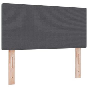 LED Kopfteil mit LED-Lichtleisten Dunkelgrau 80 cm Cordstoff