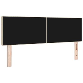 LED Kopfteil mit LED-Lichtleisten Grau-Grün 144 cm Cordstoff