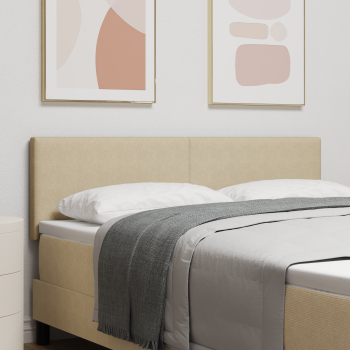 LED Kopfteil mit LED-Lichtleisten Grau-Grün 144 cm Cordstoff