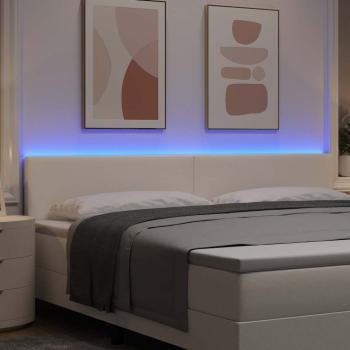 ARDEBO.de - LED Kopfteil Einfaches Design Creme 100 cm aus Cord