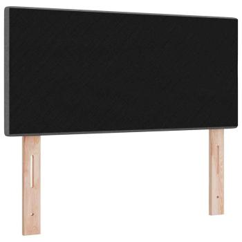 LED Kopfteil Knopfgepolstert Dunkelgrau 90 cm Stoff