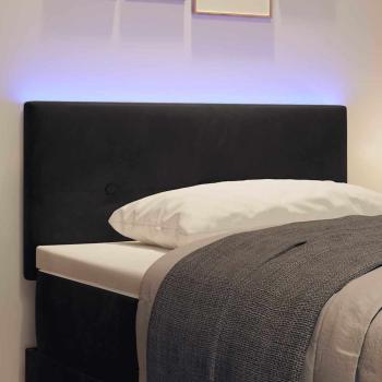 LED Kopfteil Mit Knopfheftung Schwarz 90 cm Samt