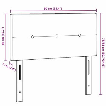 LED Kopfteil Mit Knopfheftung Schwarz 90 cm Samt
