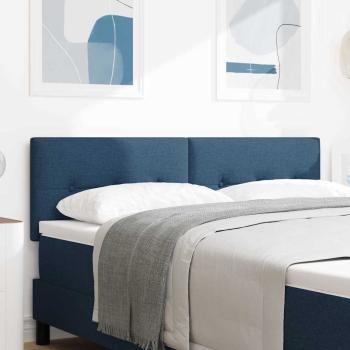 LED Kopfteil mit LED-Lichtleisten Blau 144 cm Stoff