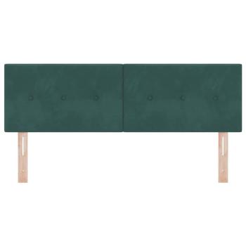LED Kopfteil mit Knopfheftung Dunkelgrün 80 cm Samt