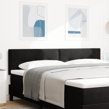 LED Kopfteil mit LED-Lichtleisten Schwarz 180 cm Samt