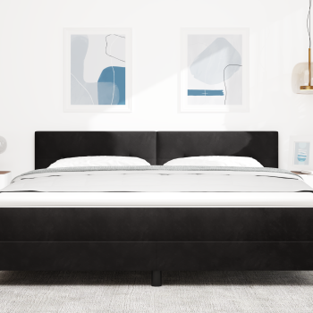 LED Kopfteil mit LED-Lichtleisten Schwarz 180 cm Samt