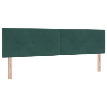 LED Kopfteil mit Knopfheftung Dunkelgrün 90 cm Samt