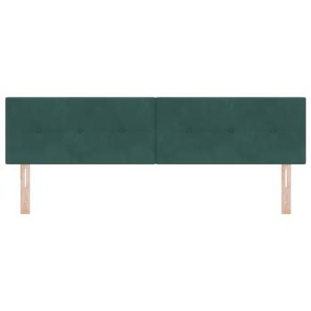 LED Kopfteil mit Knopfheftung Dunkelgrün 90 cm Samt