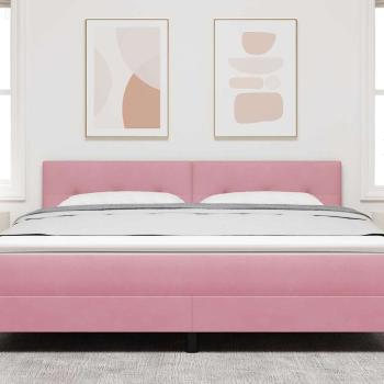 LED Kopfteil Mit Knopfheftung Rosa 90 cm Velvet