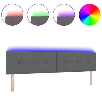 LED Kopfteil Mit Knopfheftung Dunkelgrau 100 cm Stoff