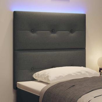 LED Kopfteil Dunkelgrau 80 cm Stoff