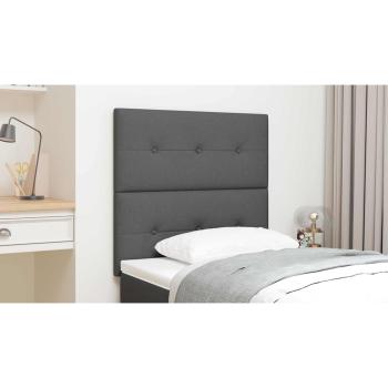 LED Kopfteil mit LED-Lichtleisten Dunkelgrau 80 cm Stoff