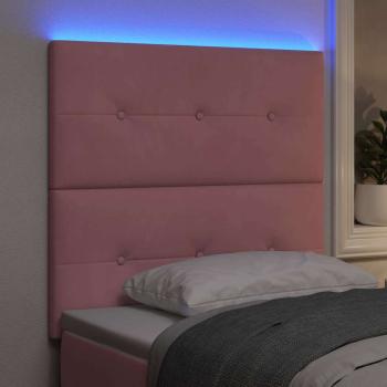 LED Kopfteil Rosa 90 cm Samt