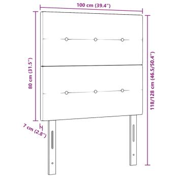 ARDEBO.de - LED Kopfteil Creme 100 cm Stoff