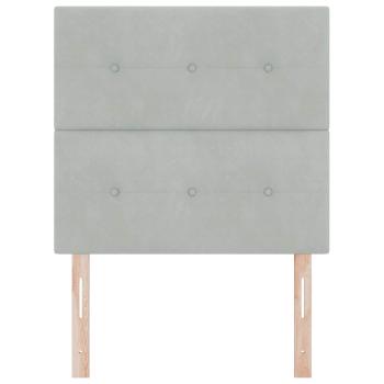 LED Kopfteil Licht Grau 100 cm Samt