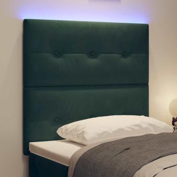 LED Kopfteil Dunkelgrün 100 cm Samt