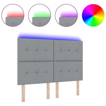 LED Kopfteil Licht Grau 72 cm Stoff