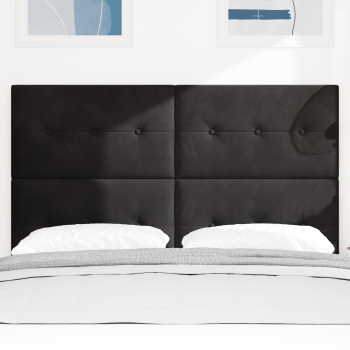 LED Kopfteil mit LED-Lichtleisten Schwarz 144 cm Samt