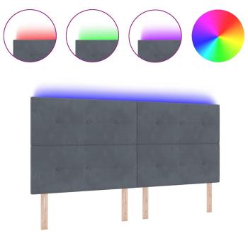 LED Kopfteil Dunkelgrau 100 cm Samt