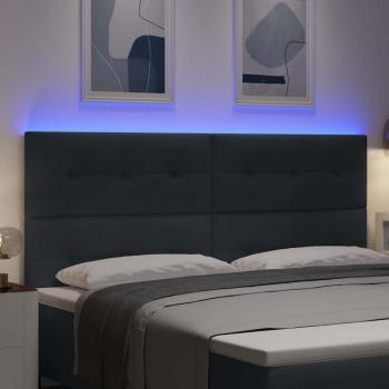 LED Kopfteil Dunkelgrau 100 cm Samt