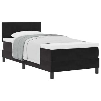 Boxspringbett mit Matratze Schwarz 90x200 cm Samt