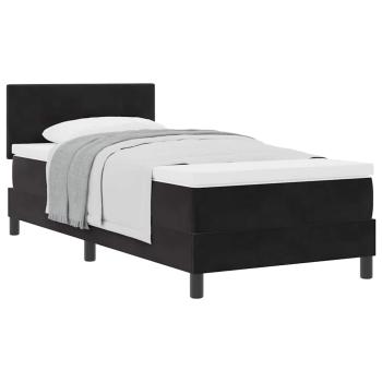 Boxspringbett mit Matratze Schwarz 90x200 cm Samt