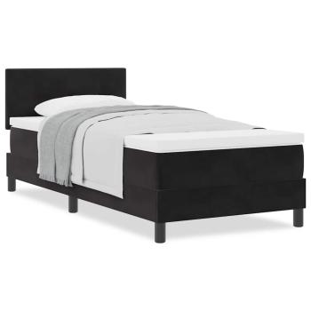 Boxspringbett mit Matratze Schwarz 90x200 cm Samt