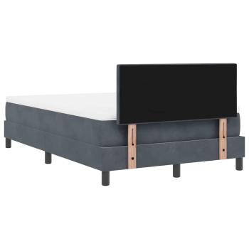 Boxspringbett mit Kopfteil Dunkelgrau 120 x 200 cm Samt