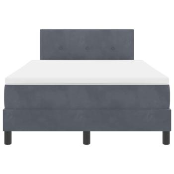 Boxspringbett mit Kopfteil Dunkelgrau 120 x 200 cm Samt
