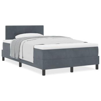 Boxspringbett mit Matratze Dunkelgrau 120x200 cm Samt