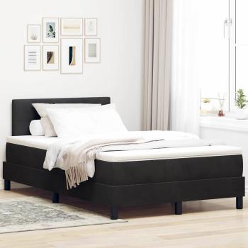 ARDEBO.de - Boxspringbett mit Matratze Schwarz 120x200 cm Velours