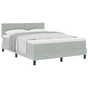 Boxspringbett mit Matratze Hellgrau 140x190 cm Samt