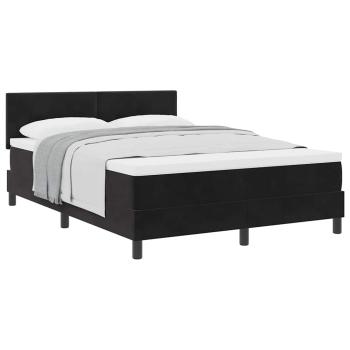 Boxspringbett mit Matratze Schwarz 140x190 cm Samt