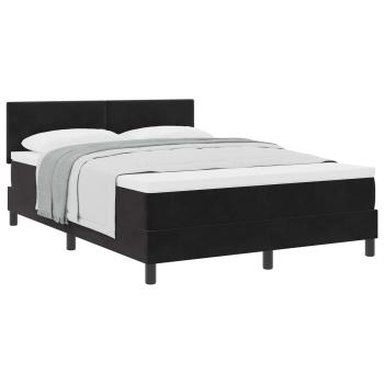 Boxspringbett mit Matratze Schwarz 140x190 cm Samt