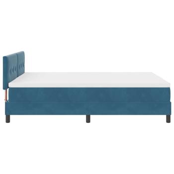 Boxspringbett mit Kopfteil Dunkelblau 140 x 190 cm Samt