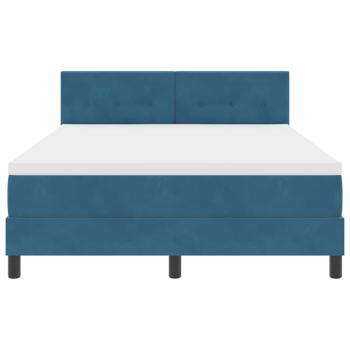 Boxspringbett mit Kopfteil Dunkelblau 140 x 190 cm Samt