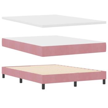 Boxspringbett mit Kopfteil Rosa 140 x 200 cm Samt