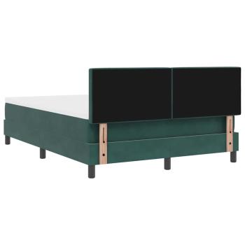 Boxspringbett mit Matratze Dunkelgrün 160x200 cm Samt