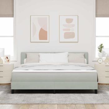 Boxspringbett mit Kopfteil Hellgrau 180 x 200 cm Samt