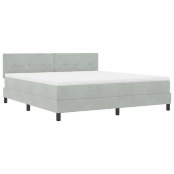Boxspringbett mit Matratze Hellgrau Super King Samt