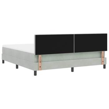 Boxspringbett mit Kopfteil Hellgrau 180 x 200 cm Samt
