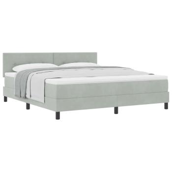 Boxspringbett mit Matratze Hellgrau Super King Samt