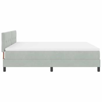 Boxspringbett mit Matratze Hellgrau Super King Samt