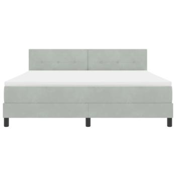 Boxspringbett mit Matratze Hellgrau Super King Samt