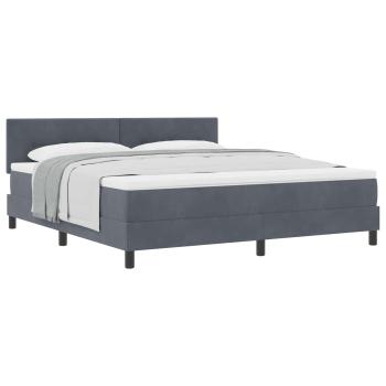 ARDEBO.de - Boxspringbett mit Matratze Dunkelgrau Super King Velvet
