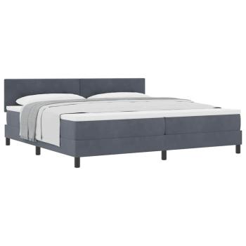 Boxspringbett mit Matratze Dunkelgrau 200x200 cm Samt